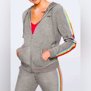 PINK by Victorias Secret Limited Edition Rainbow and Grey Sweat Outfit